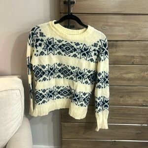 Cream and blue J crew sweater